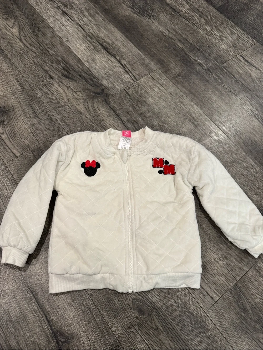 Disney Cream Quilted Minnie Mouse Jacket with Red Accents